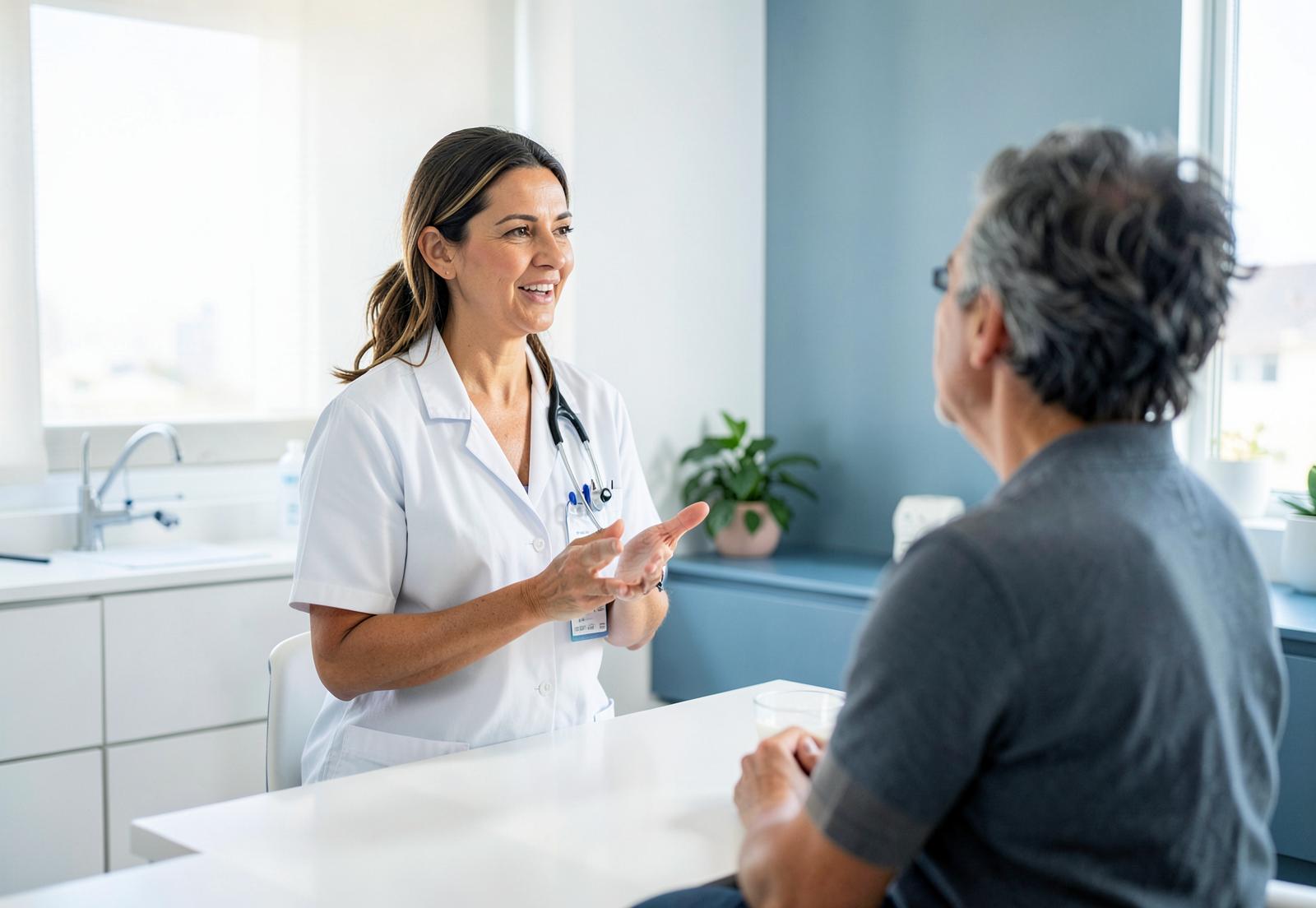 Consulta médica cercana para valorar un plan de tratamiento